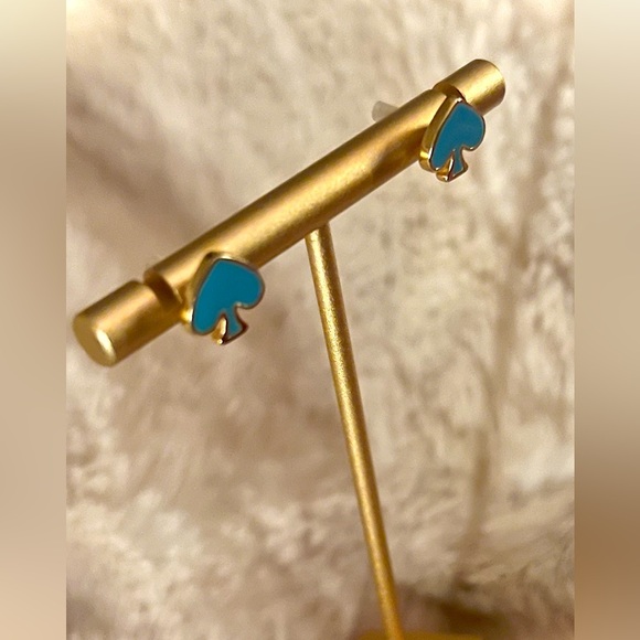 Kate Spade Gold and Teal Stud Earrings - Picture 2 of 4